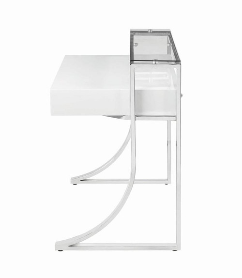 Contemporary Glossy White Writing Desk (802141)