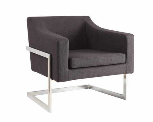 Chris Upholstered Accent Chair Chrome / Grey