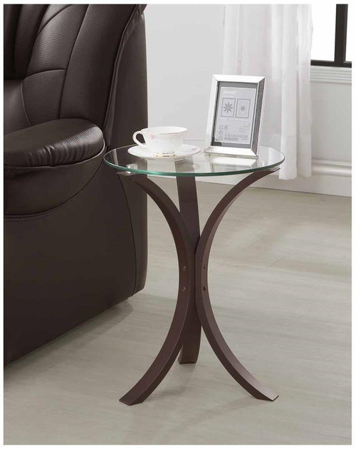 Transitional Cappuccino Accent Table