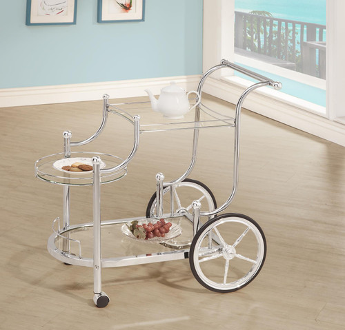 Traditional Chrome Serving Cart