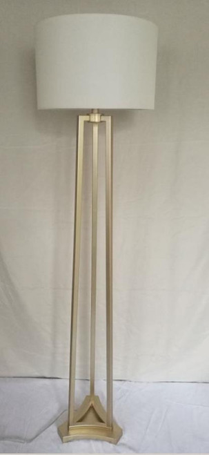 Drum Shade Floor Lamp White And Gold