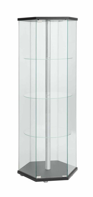 Traditional Glass Hexagon Curio Cabinet (950276)