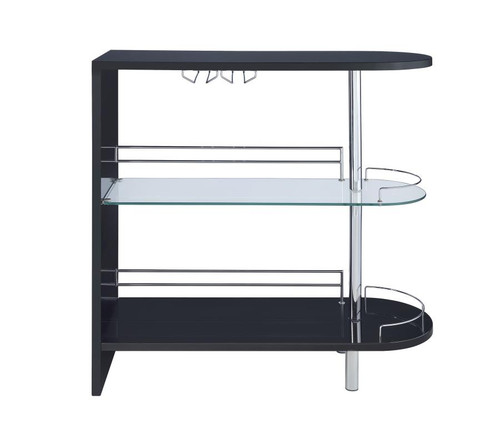 Contemporary Glossy Black Bar Table