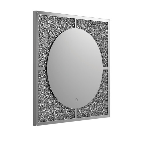 LED Wall Mirror Silver And Black