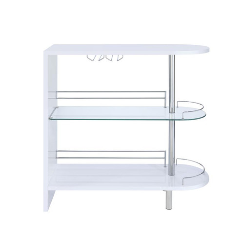 Contemporary Glossy White Bar Table