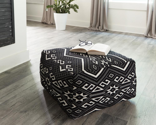 Accent Stool Black And White