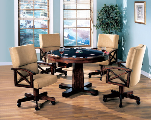 Marietta Casual Tobacco Dining/Game Table and Four Chairs