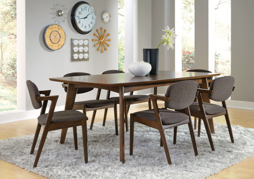 Malone Mid-Century Modern Square Five-Piece Dining Set