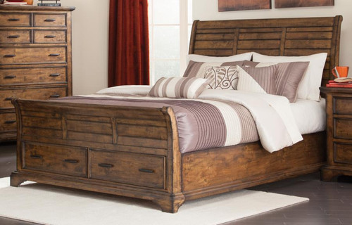 Elk Grove Rustic Vintage Bourbon Queen Bed