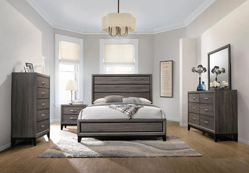 Watson Grey Oak Eastern King Five-Piece Bedroom Set