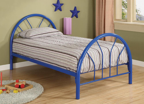 Transitional Blue Twin Bed