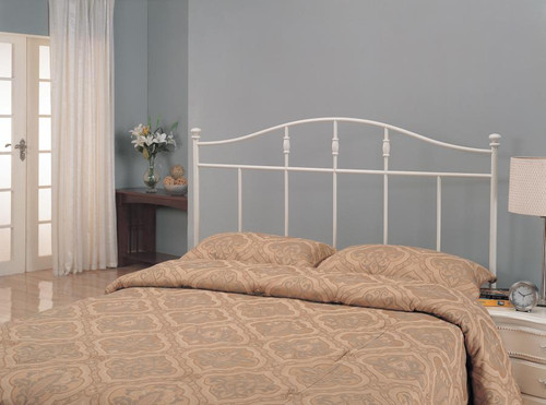 Traditional Cottage White Metal Queen Headboard