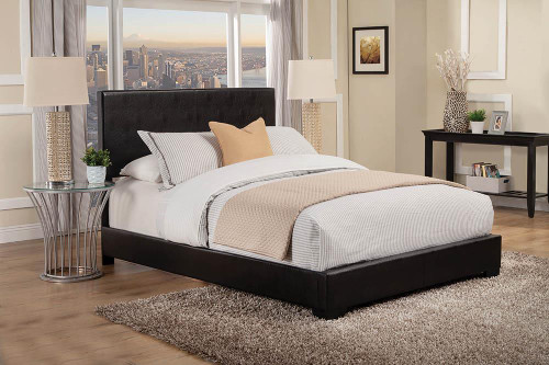 Conner Casual Black Upholstered Eastern King Bed