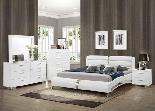 Felicity Contemporary White Upholstered Queen Bed