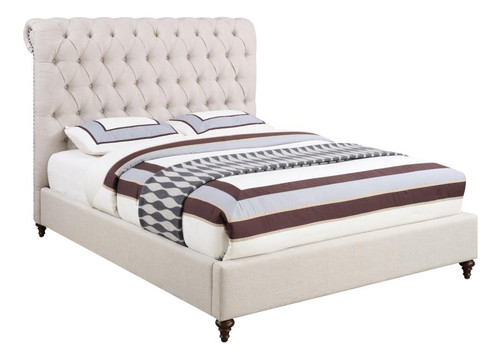 Devon Transitional Beige Queen Bed