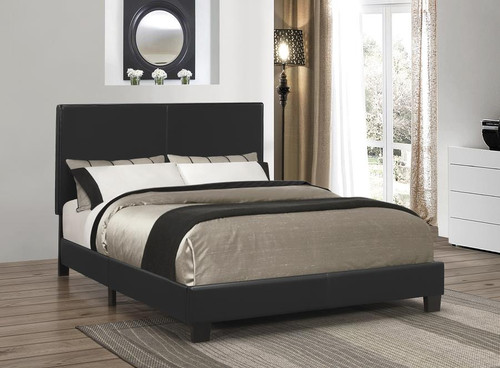 Mauve Upholstered Black Full Platform Bed