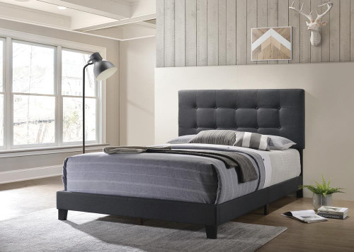 Mapes Upholstered Tufted Full Bed Charcoal