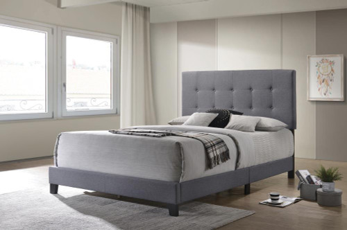 Mapes Tufted Upholstered Full Bed Grey