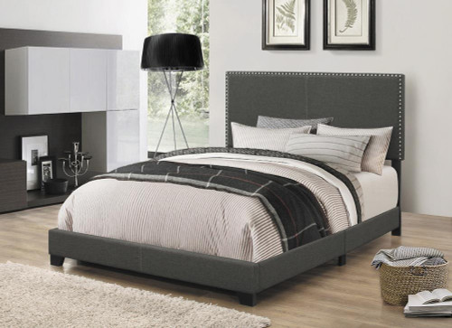 Boyd Upholstered Charcoal Full Bed