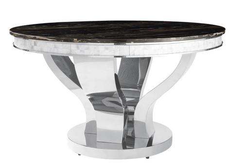 Hollywood Glam Silver Dining Table