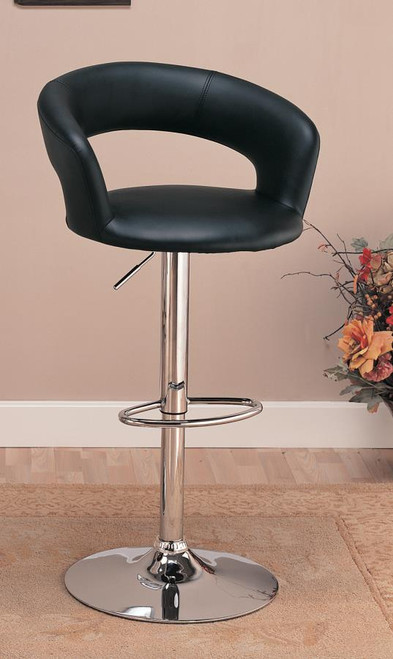 Contemporary Chrome and Black Bar Stool