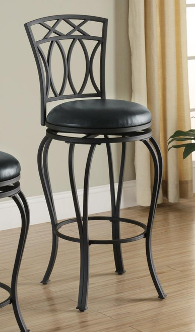 Casual Black Metal Bar Stool