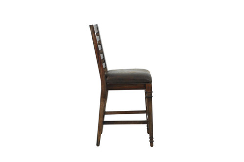 Avenue Collection Brown Hot Pressed Delphine Ladder Back Counter Height Chairs Brown (Set of 2)