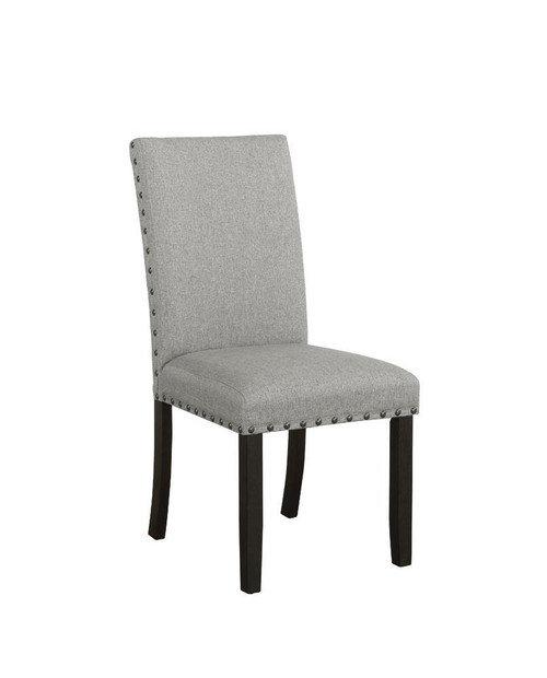 Grey Solid Back Upholstered Side Chairs Grey And Antique Noir (Set of 2)