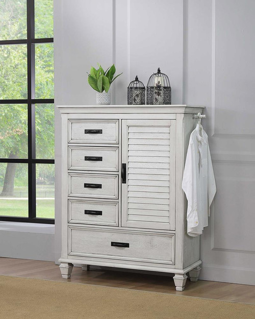 Franco Collection Franco 5-drawer Man's Chest Antique White