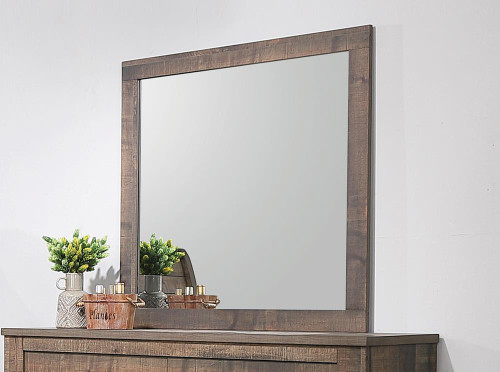 Frederick Collection Frederick Square Mirror Weathered Oak