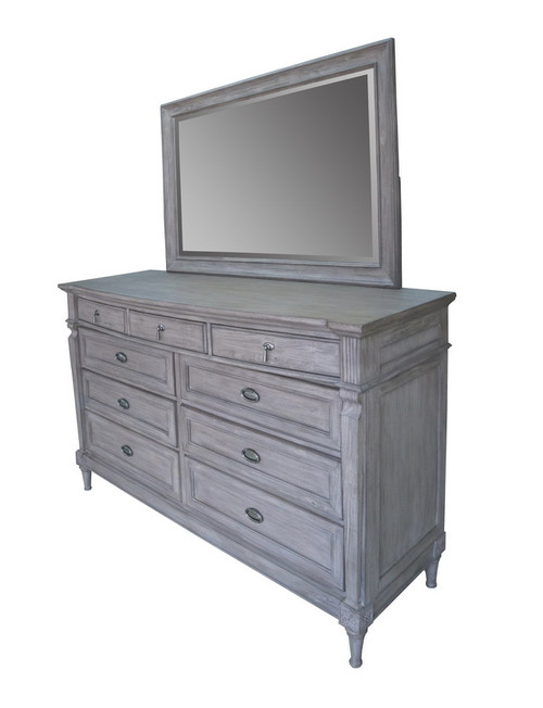 Alderwood Collection Alderwood Rectangle Dresser Mirror French Grey