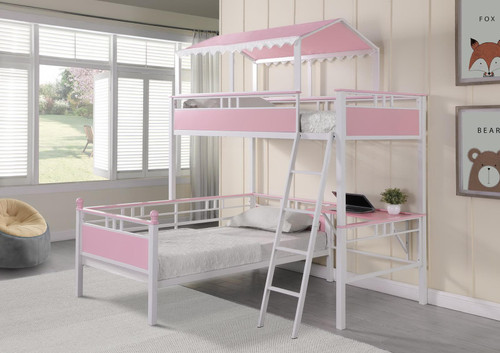 Pink Twin/twin Workstation Bunk Bed