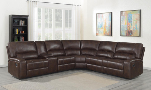 Brown 3 Pc Motion Sectional