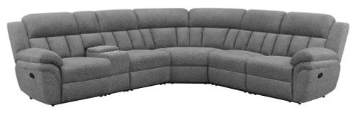 Charcoal Bahrain 6-piece Upholstered Motion Sectional Charcoal (609540)