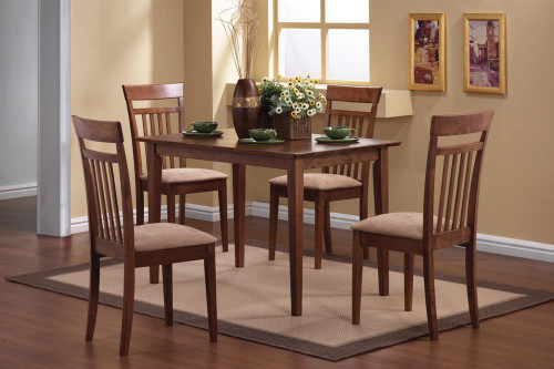 Casual Chestnut Five-Piece Dining Set