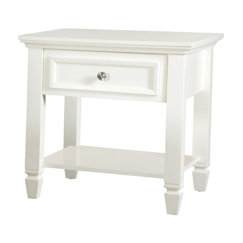 Square 1-drawer End Table With Lower Shelf White