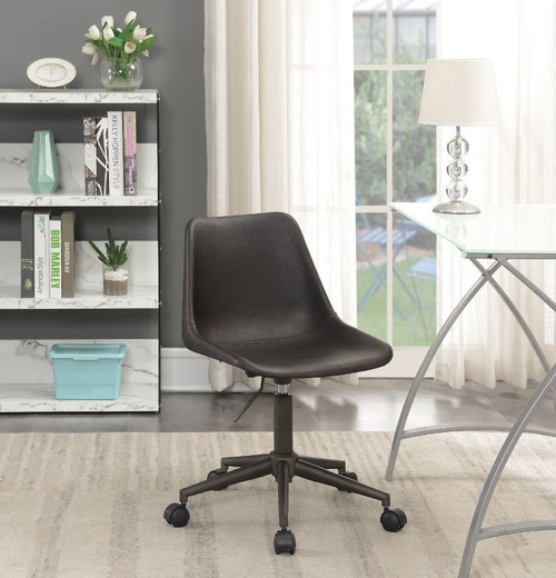 Brown - Adjustable Height Office Chair With Casters Brown And Rustic Taupe