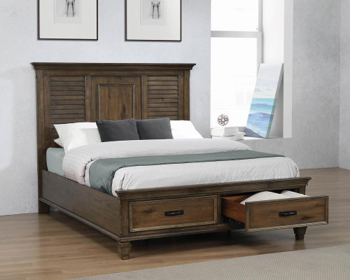 Franco Collection Franco Queen Storage Bed Burnished Oak