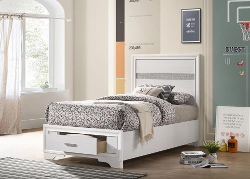 Miranda Collection Miranda Twin Storage Bed White