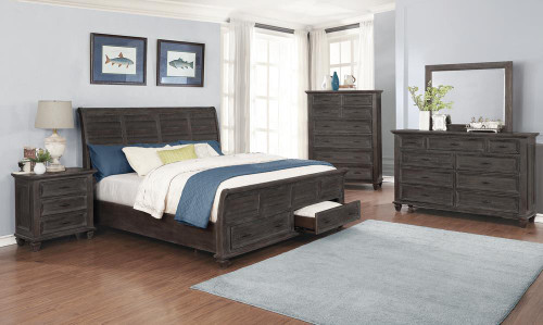 Atascadero 5-piece Eastern King Storage Bedroom Set Weathered Carbon