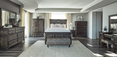 Avenue Collection Avenue Eastern King Panel Bed Weathered Burnished Brown