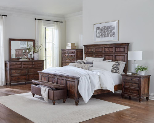 Avenue Collection Avenue 5-piece Eastern King Bedroom Set Weathered Burnished Brown