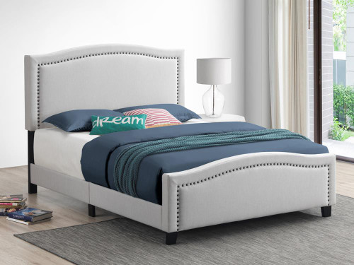 Hamden Upholstered Bed Beige Hamden Queen Upholstered Panel Bed Beige