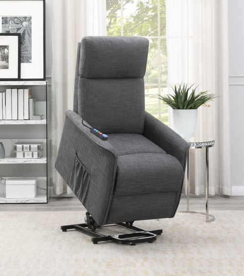 Charcoal Power Lift Recliner With Wired Remote Charcoal