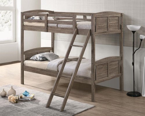 Flynn Twin Over Twin Bunk Bed Light Brown