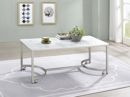 Coffee Table With Casters White