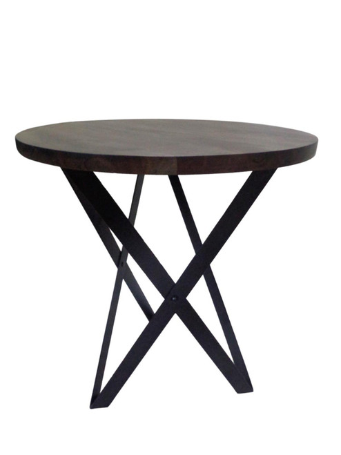 Zack Round End Table Smokey Grey and Black