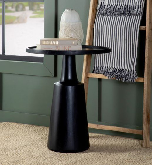 Accent Table With Tapered Base Black