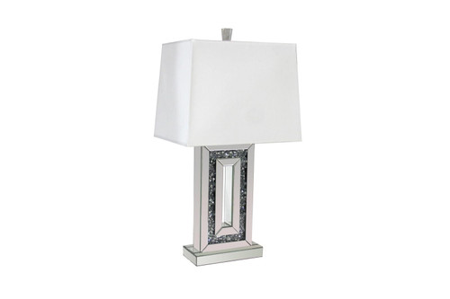 Table Lamp With Mirror Tile Base Pearl Silver