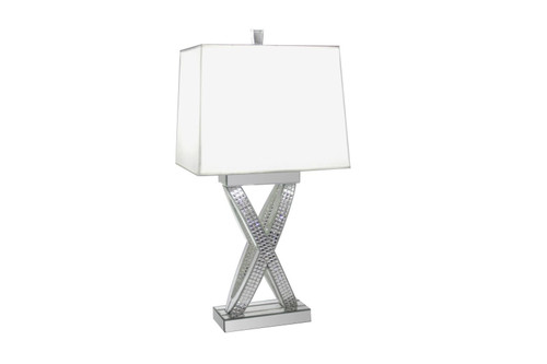 Table Lamp With X-shape Base Pearl Silver